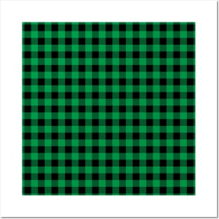 Green Plaid Pattern Posters and Art